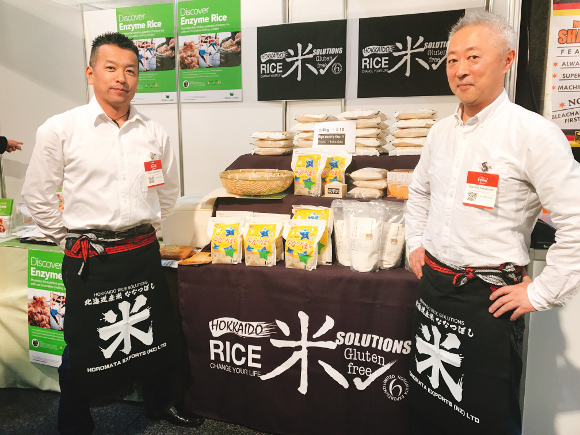 北海道滝川産のお米「ななつぼし」を販売するブース