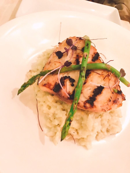 ブルーチーズの深い味わいが特徴的なSwordfish Risotto