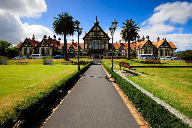 ニュージーランド　マオリ風の建築